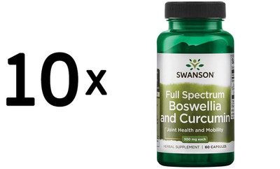 10 x Swanson Full Spectrum Boswellia and Curcumin - 60 caps (122,11 EUR/kg)