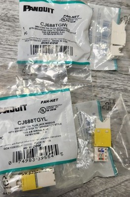 NEW 21 pcs PANDUIT CJ688TGYL + 19 pcs CJ688TGIW TX6 Plus Giga-TX Cat6 Jacks 