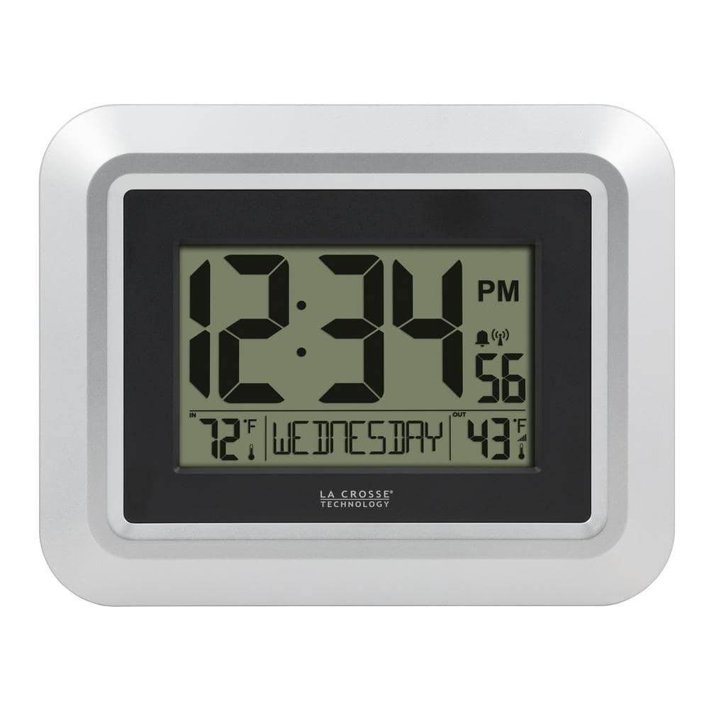 Atomic Digital Wall Clock with Temperature Display