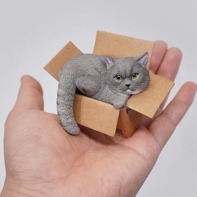 JXK Small Cat Statue Durable Polyresin Figurine Intricate Details Table Decor