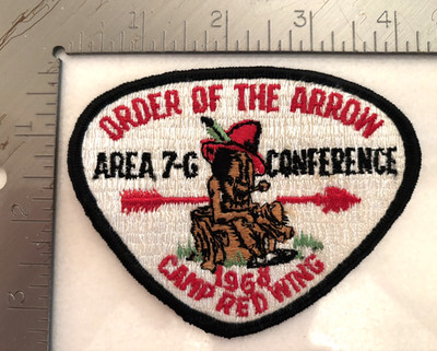 AREA 7-G OA CONFERENCE CAMP RED WING 1968 HOST MUNCIE INDIANA MINT CONDITN PATCH
