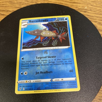 Pokemon TCG SWSH Vivid Voltage Set Card Rare Reverse Holo Barraskewda 042/185