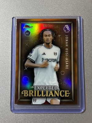 Jonah Kusi-Asare Fulham Topps Finest Premier League 25/26 ORANGE ROOKIE SP /25