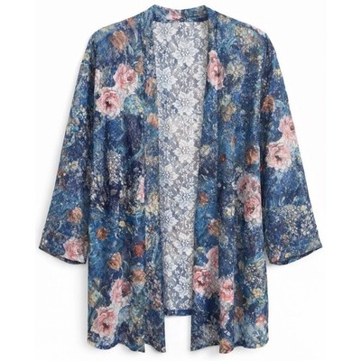 Drapers and Damons Overshirt Womens M Cottagecore Floral Lace Shirt Jacket