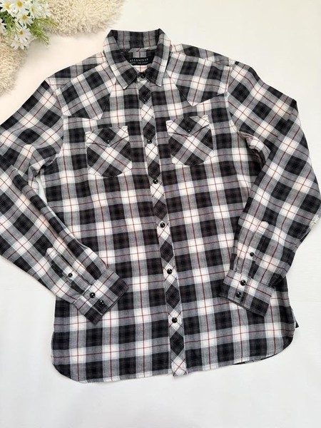 Men AllSaints Shirt Ivory Cotton S