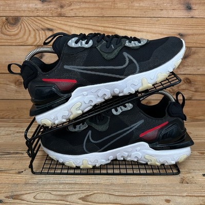 Nike Turnschuhe Herren UK 7,5 React Vision 3M schwarz University rot reflektierende Schuhe