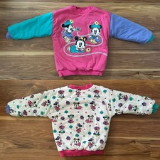Vintage Girls Minnie Mouse Reversible Puffy Sweatshirt