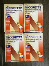 LOT OF 4 - Nicorette 2mg Nicotine Gum Fruit Chill 100 Pieces 09/28 - SHIPS TODAY