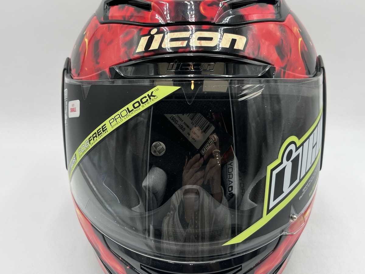 New Icon Airmada Motorcycle Helmet Azrael Red Full Face Size Small