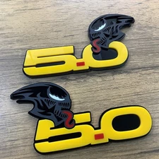 Venomous Badges Emblem Yellow for 5.0 Fender Venom Angry Agressive Coyote Black