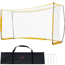 12x6ft Portable Soccer Goal Steel-Fiberglass Frame, Knotless Net, Carry Bag
