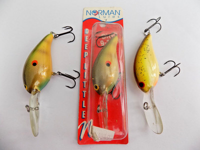 NORMAN PRO EDGE DEEP LITTLE N 2.5'' & 3/8 oz. - 3 LURES - USA - T77