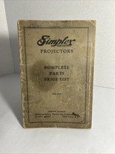 1930 SIMPLEX COMPLETE PARTS PRICE LIST Projector MANUAL