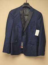 JF J.Ferrar Evening Edition Blazer Slim Fit 44 REG Blue Abstract Brand New Tags