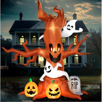 Aufblasbarer Gruselbaum Halloween 244Cm Mit Leds Deko Garten Aussen Dekoration