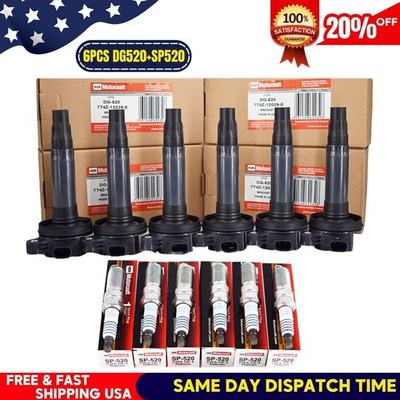 Motorcraft 6P Ignition Coil DG520 +Spark Plug SP520 For 2010-14 Edge 3.7L UF553$