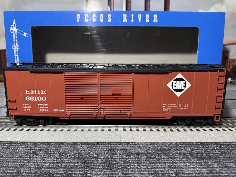 Pecos River HR-0113-1 - Erie Scale Double Door Boxcar #66100 - LNIB
