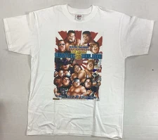 Vintage NJPW Wrestling World 2001 T-shirt IGPW Sasaki Kawada Muto Tokyo Dome