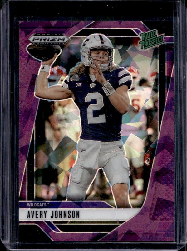 2025 Panini Prizm Draft Picks Avery Johnson Purple Ice Rookie RC #/199 Wildcats