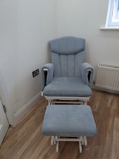 Chatsworth Nursing Chair and Footstool Grey Grade A