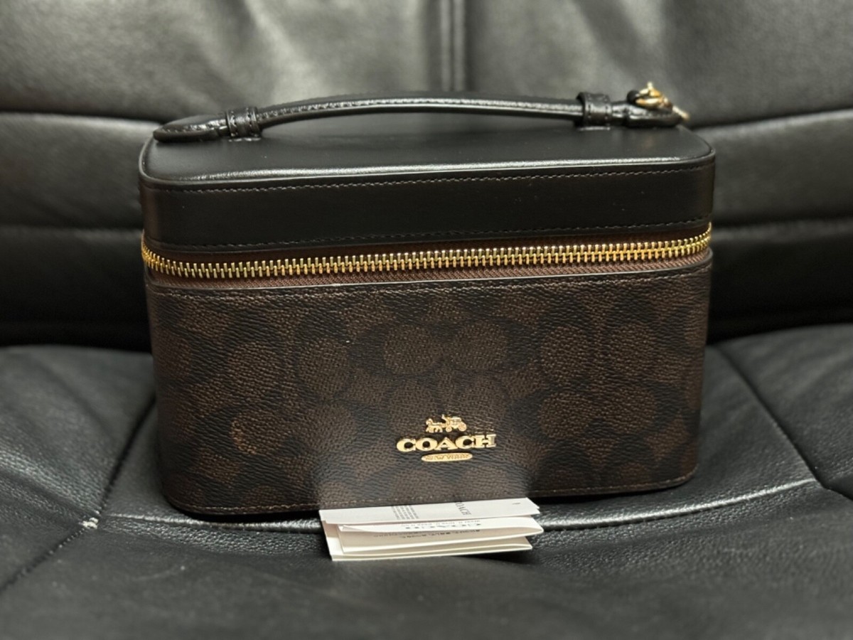 NWT Coach Cosmetic Case In Signature Canvas CW728/CW727 | eBay