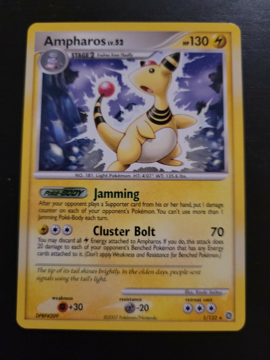 ampharos pokemon card Pokemon TCG Card 2007 Secret Wonders - Ampharos 1/132