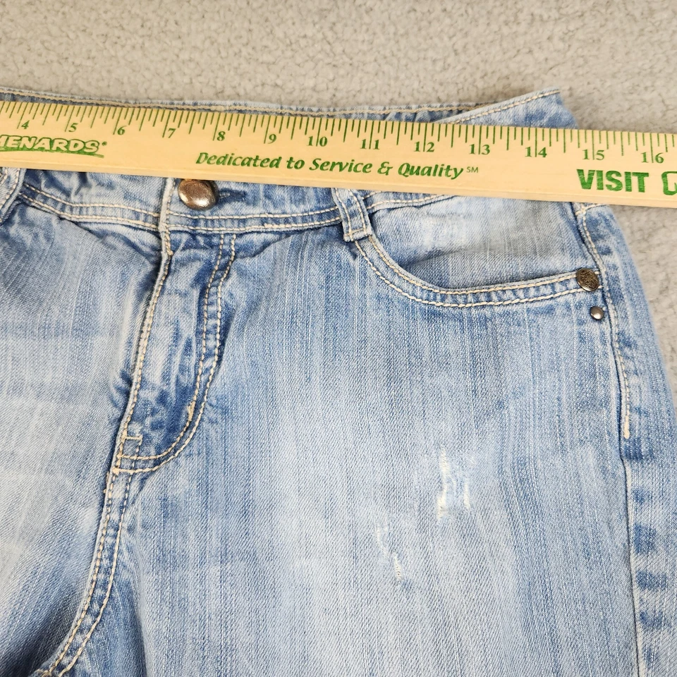 Womens Size 6 Bootcut Studded Flap Pockets Classic Y2K Avril Code Bleu Denim - Image 3 of 4