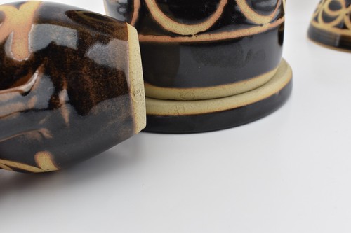 VTG Peter Turner Coggeshall Studio Pottery Cheese Dome, Jar & Jug Matched Set - Picture 21 of 23