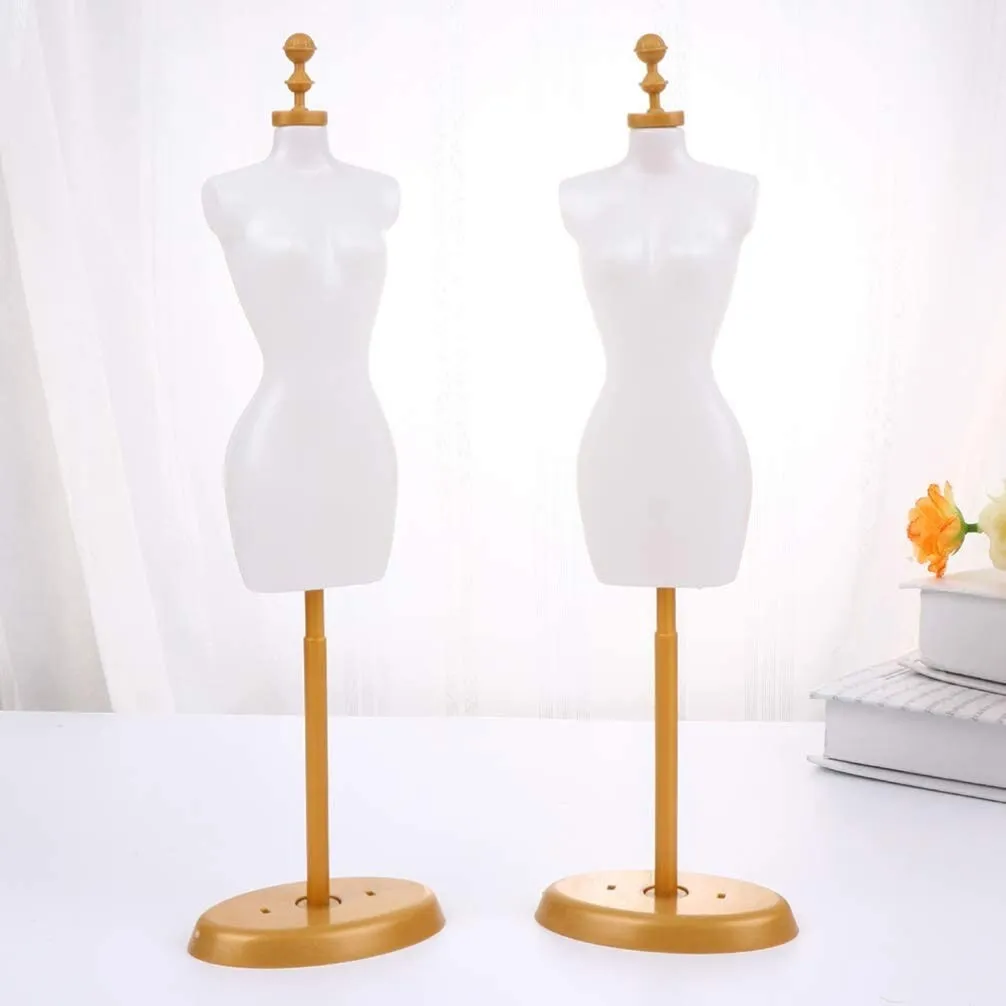 2 PC Doll Dress Form Doll Model Stands Clothing Mannequin Stand Display  Racks