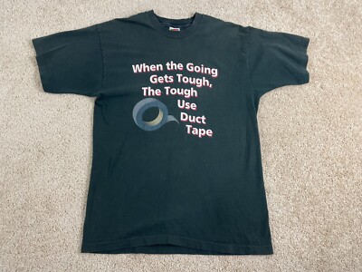 Fruit Of The Loom T-Shirt Mens Large When The Going Gets Tough Use Duct Black