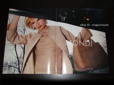 vintage MONDI 2-Page Magazine PRINT AD Fall 1999 ANNIE MORTON beautiful woman