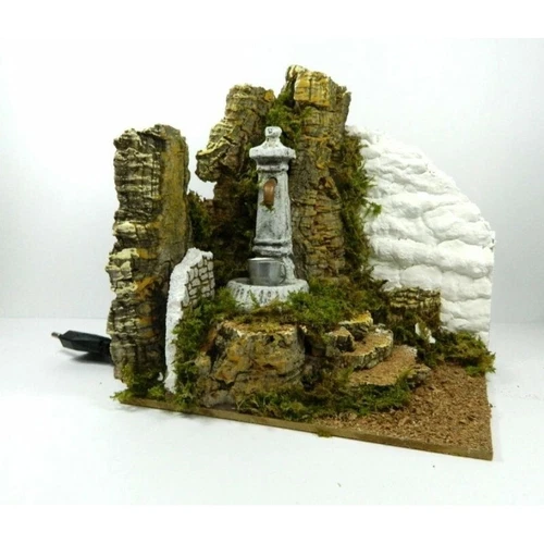 Square Fountain Cm 14x20x20h with Pump Recycling Water Nativity Scenography