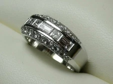 2Ct Lab Created Diamond Round Men's Engagement Band Ring 14K White Gold Plated