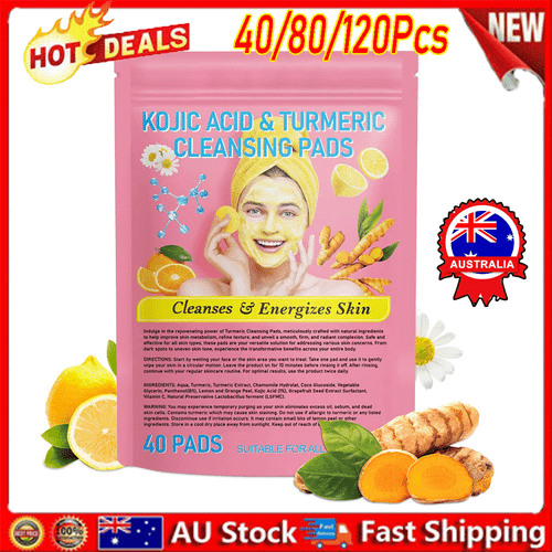 40/80/120PCS Turmeric Cleansing Pads, Kojic Acid And Turmeric Cleansing Pads HOT - Picture 2 of 16