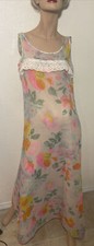 Vintage 50s Night Gown Sheer Lingerie Dress Floral Georgette