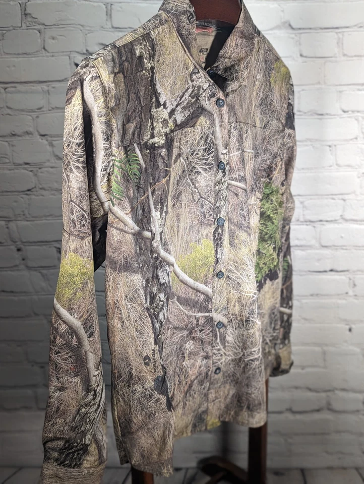 NWT Magellan Hunt Gear Shirt Womens Large Camo Mossy Oak Rio Button Up Poly - Image 3 of 4