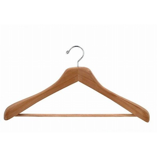 17.4" Cedar Deluxe Wooden Suit Hanger w/Bar qty1 - Picture 1 of 1