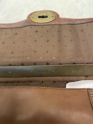 Fossil VRI Vintage Reissue Brown Leather Turn Lock Flap Frame | eBay