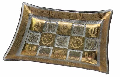 VTG Georges Briard Golden Celeste Rectangular Tray Platter Dish 7.75  x5.25  MCM