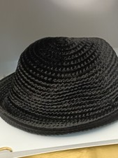 Betmar New York Rolled Brim Hat Black Chenille Style Hat