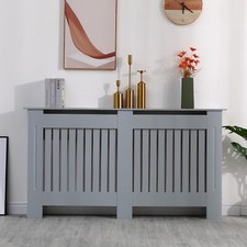 AVC Designs Large Modern Radiator Cover Vertical Slats Grey MDF Wood + Warranty