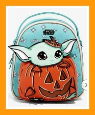 Halloween Mini Backpack Disney Mandalorian Grogu Child Jack-o'lantern Pumpkin 