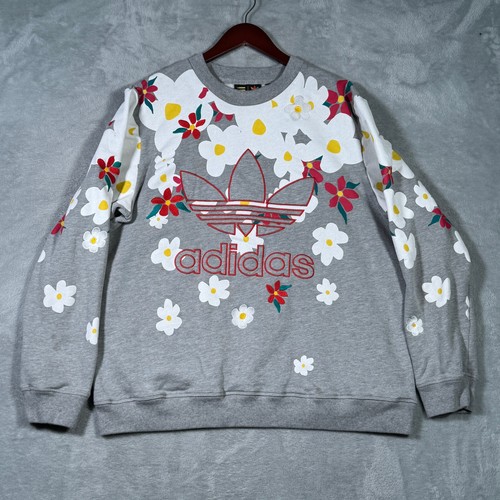 Adidas x Pharrell Williams Sweatshirt Mens XL Gray Daisy Pullover Floral