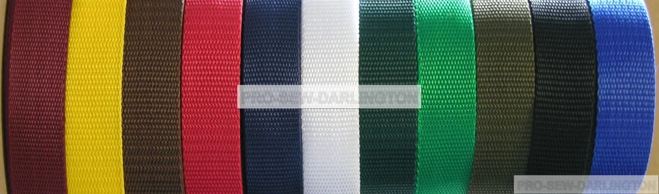 Polypropylene Webbing Strap Tape Choice of Colours Widths And Length