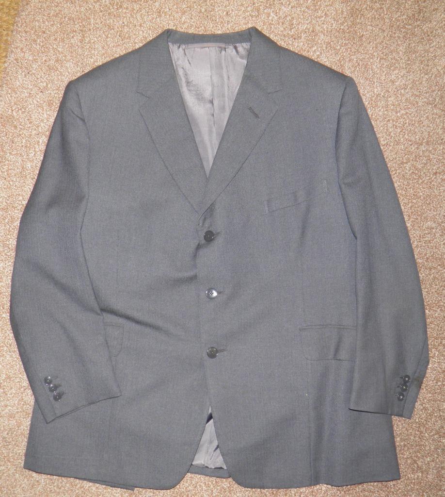 Giacca a righe blu grigio Bernard Weatherill Of Saville Fila da uomo anni 70 42"