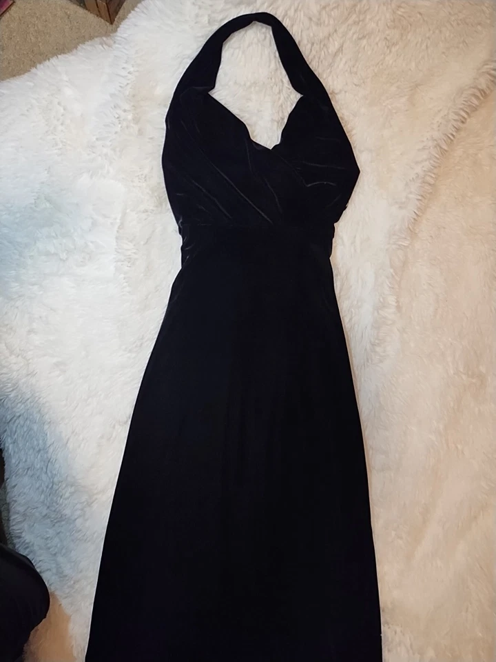 Maxi Vestido BCBG Talla 6 Generación Fruncido Encaje Inserto Largo Negro Etiqueta NUEVO Foto 2 de 4