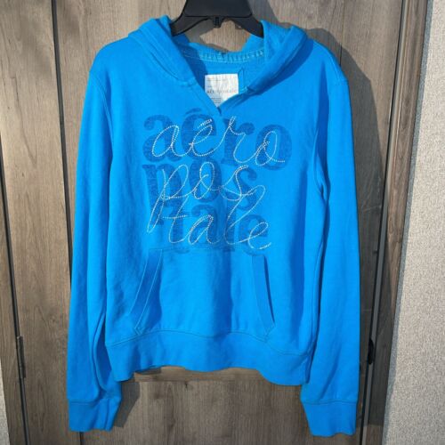 Aeropostale SpellOut Blue Hoodie Size XL - Picture 1 of 9