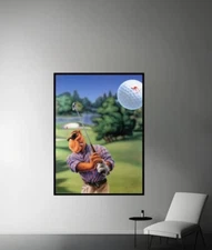 Camel Poster | Vintage Poster | Camel Joe Playing golf | Retro Art |