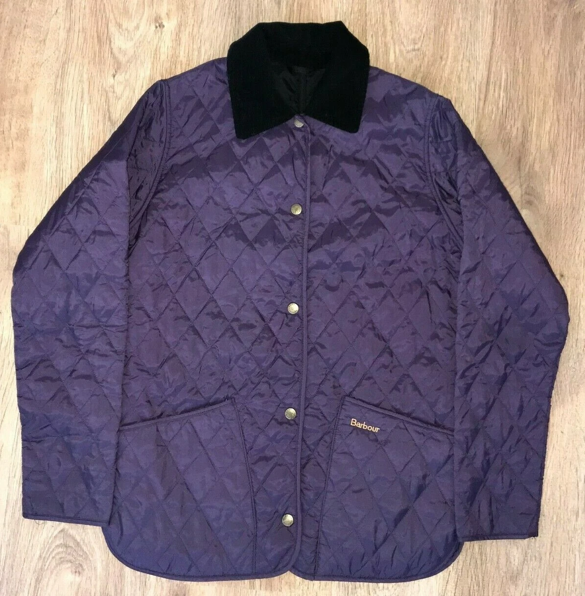 Barbour Shaped Liddesdale womens ladies purple quilted jacket size UK 8 (USA 4)