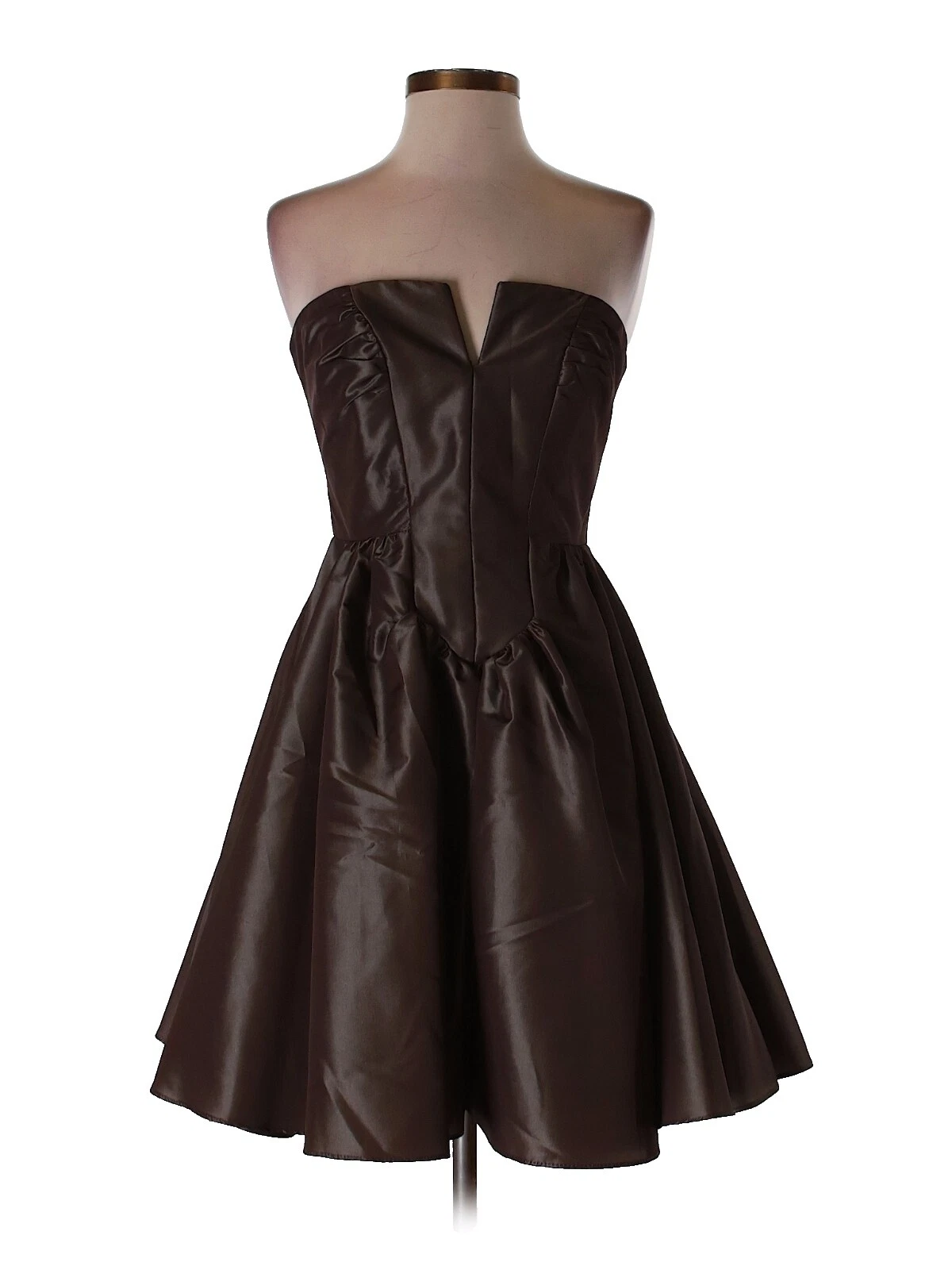 Vestidos de dama de honor de color Marrón Satinado